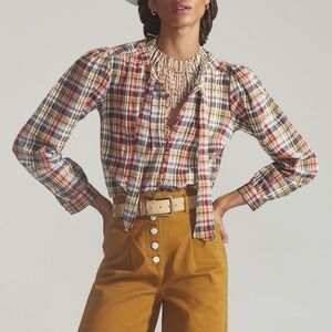 Pilcro Plaid Button-Down Top